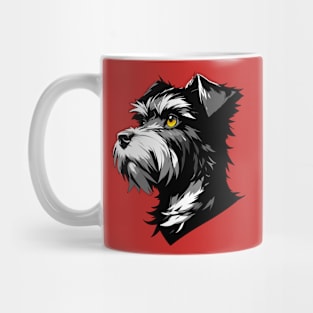 Stunning and Cool Cesky Terrier Monochrome and Gold Portrait for Father's Day Mug